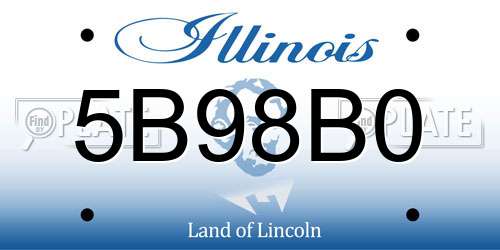 5B98B0 Illinois License Plate