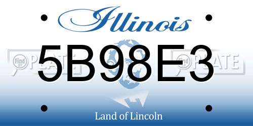 5B98E3 Illinois License Plate
