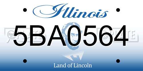 5BA0564 Illinois License Plate