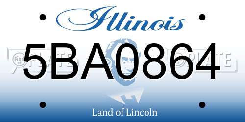 5BA0864 Illinois License Plate
