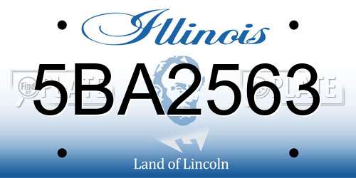 5BA2563 Illinois License Plate