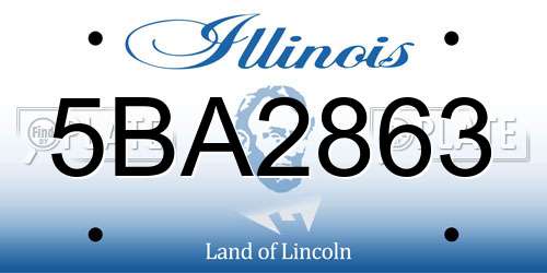 5BA2863 Illinois License Plate
