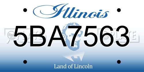 5BA7563 Illinois License Plate
