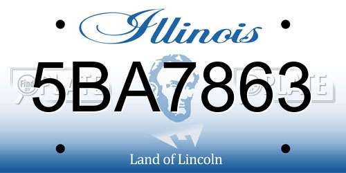 5BA7863 Illinois License Plate
