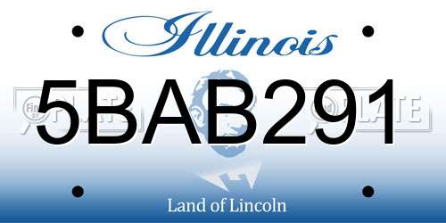 5BAB291 Illinois License Plate