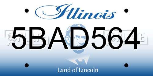 5BAD564 Illinois License Plate