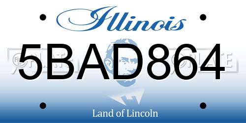 5BAD864 Illinois License Plate