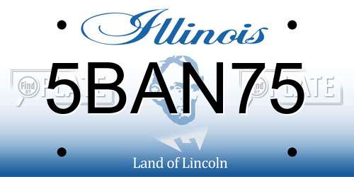 5BAN75 Illinois License Plate