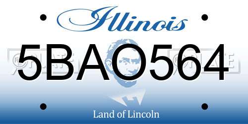 5BAO564 Illinois License Plate