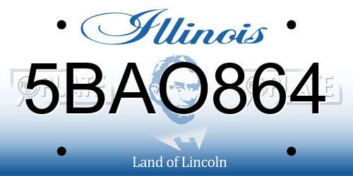 5BAO864 Illinois License Plate