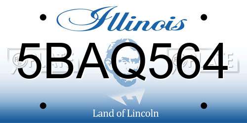 5BAQ564 Illinois License Plate