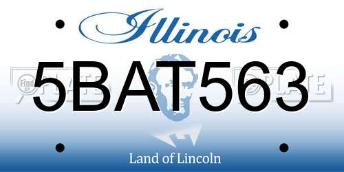5BAT563 Illinois License Plate