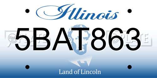 5BAT863 Illinois License Plate