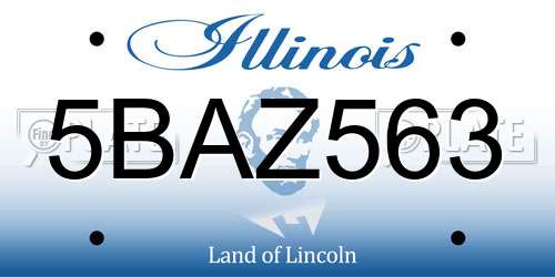 5BAZ563 Illinois License Plate