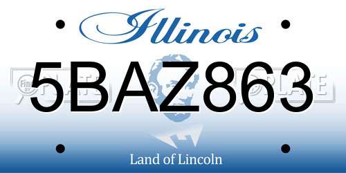 5BAZ863 Illinois License Plate