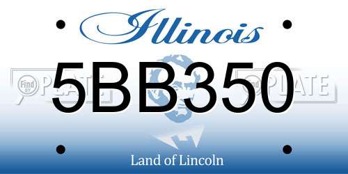 5BB350 Illinois License Plate