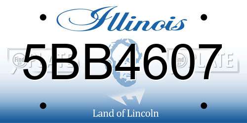 5BB4607 Illinois License Plate