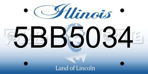 5BB5034 Illinois License Plate