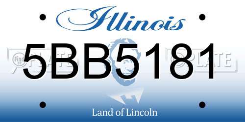5BB5181 Illinois License Plate