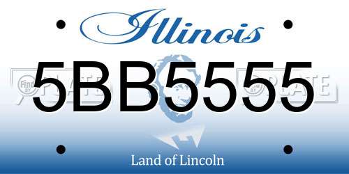 5BB5555 Illinois License Plate