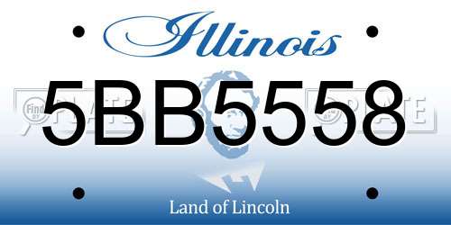 5BB5558 Illinois License Plate