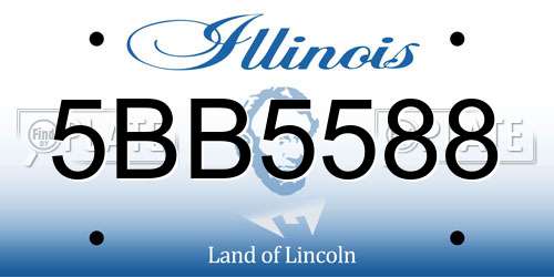 5BB5588 Illinois License Plate