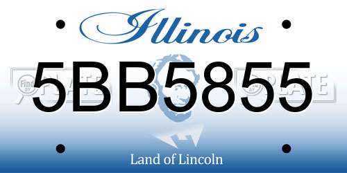 5BB5855 Illinois License Plate