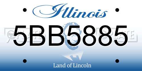 5BB5885 Illinois License Plate