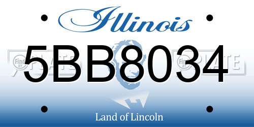 5BB8034 Illinois License Plate