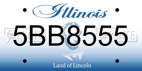 5BB8555 Illinois License Plate