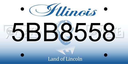 5BB8558 Illinois License Plate