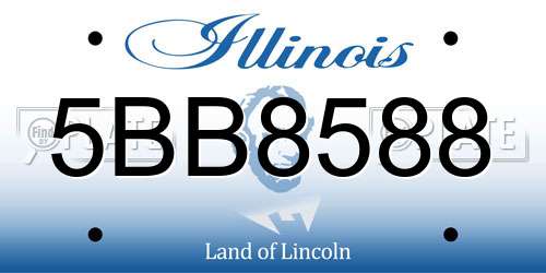 5BB8588 Illinois License Plate