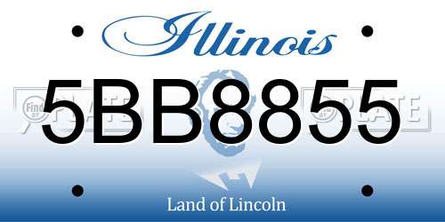 5BB8855 Illinois License Plate
