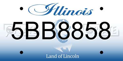 5BB8858 Illinois License Plate