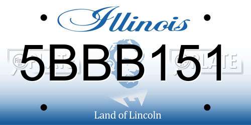 5BBB151 Illinois License Plate