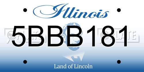 5BBB181 Illinois License Plate
