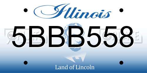 5BBB558 Illinois License Plate