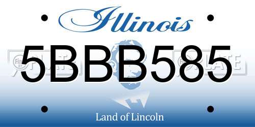 5BBB585 Illinois License Plate