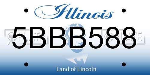 5BBB588 Illinois License Plate