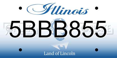 5BBB855 Illinois License Plate