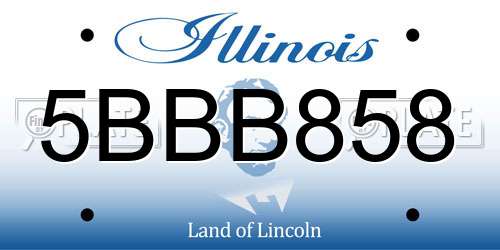 5BBB858 Illinois License Plate