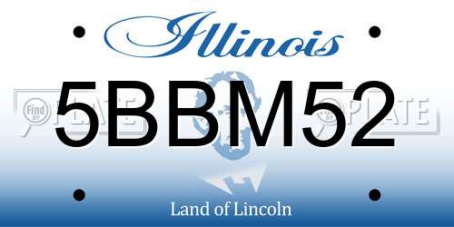 5BBM52 Illinois License Plate