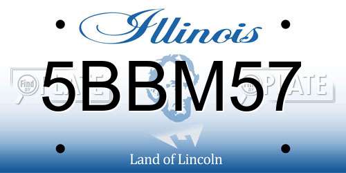 5BBM57 Illinois License Plate