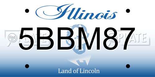5BBM87 Illinois License Plate