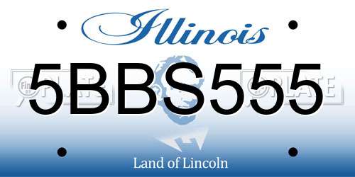 5BBS555 Illinois License Plate