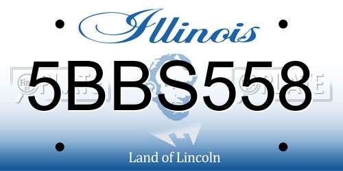 5BBS558 Illinois License Plate