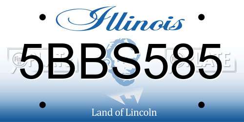 5BBS585 Illinois License Plate