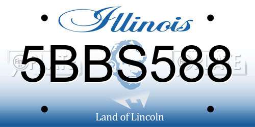 5BBS588 Illinois License Plate