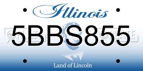 5BBS855 Illinois License Plate