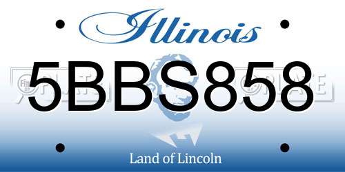 5BBS858 Illinois License Plate